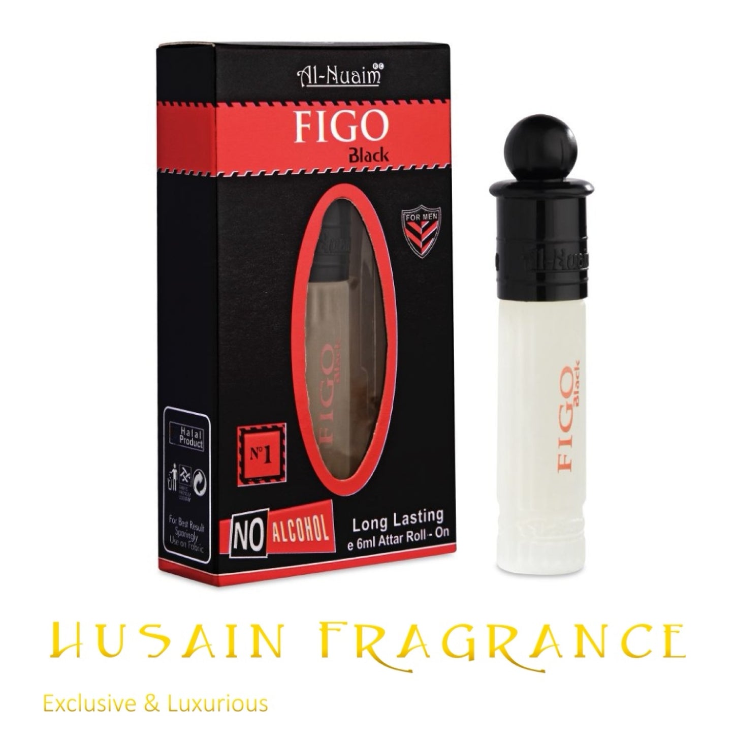 Al-Nuaim Figo Black Concentrated Attar Oil Parfum 6ml