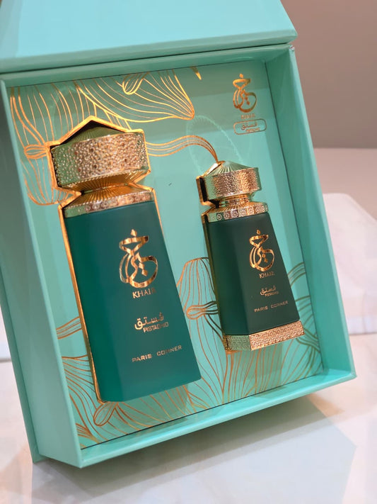 Khair Pistachio Oil and Perfume Gift Set